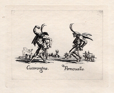 Fabulous CALLOT 1920 Limited Balli di sfessania Engraving ''Dancers'' FRAMED COA