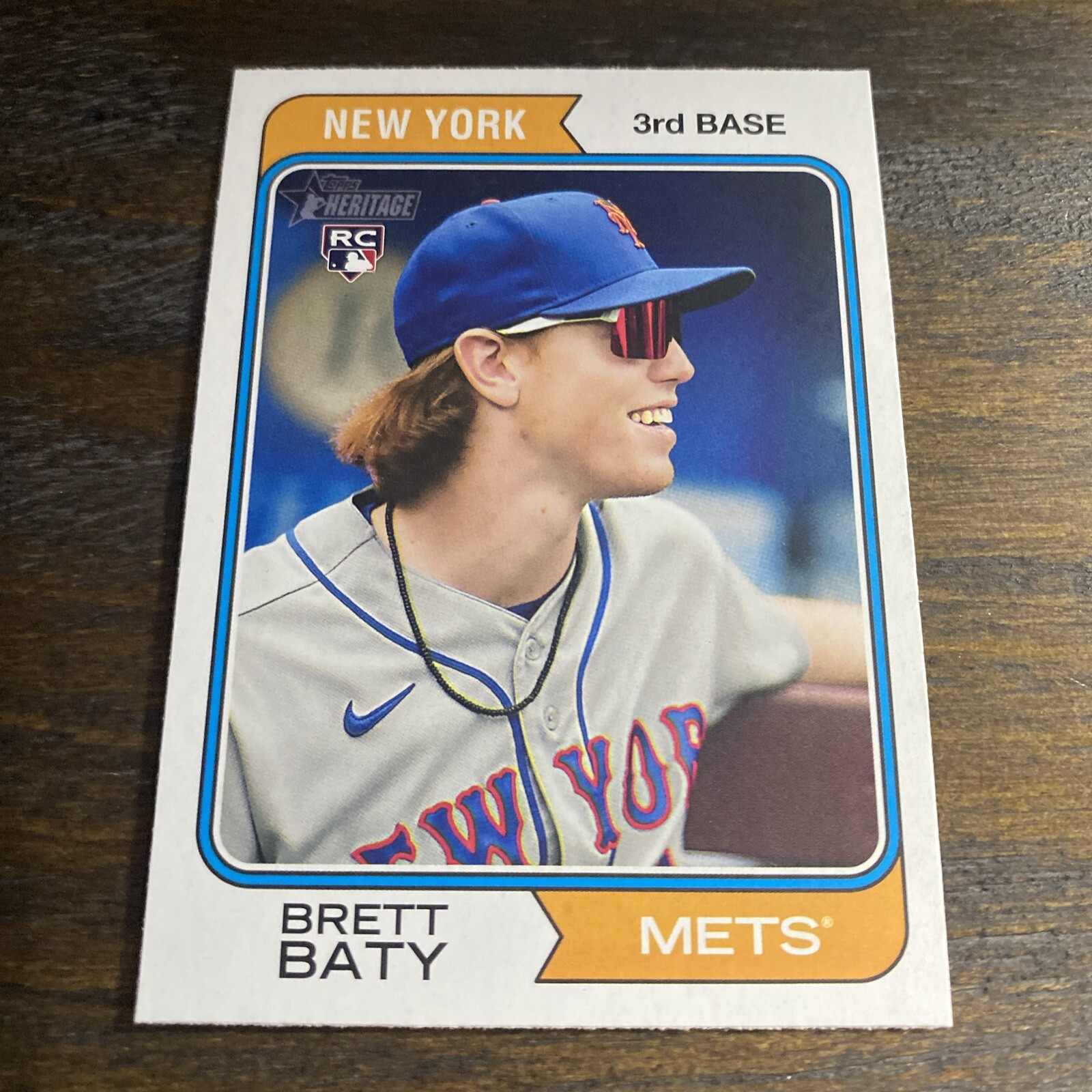 2023 Topps Heritage Brett Baty Rookie Baseball Card New York Mets #265 RC