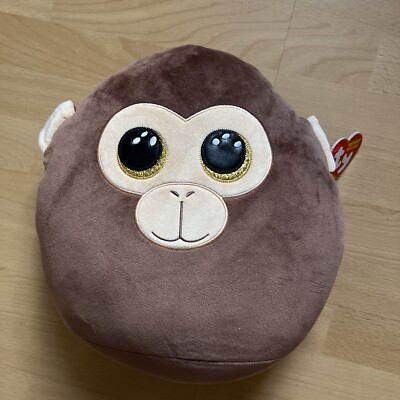 Offizielle TY Squishy Beanies Dunston Affe 10 Zoll Plüsch Neu mit Etikett