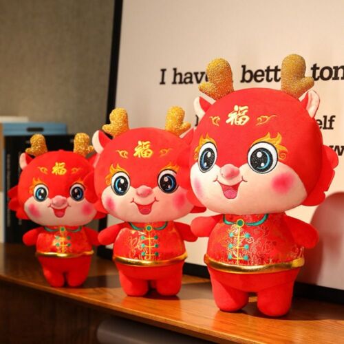 Red Gold Chinese Dragon Doll Stuffed Animal Doll  Stress Release - Zdjęcie 1 z 12
