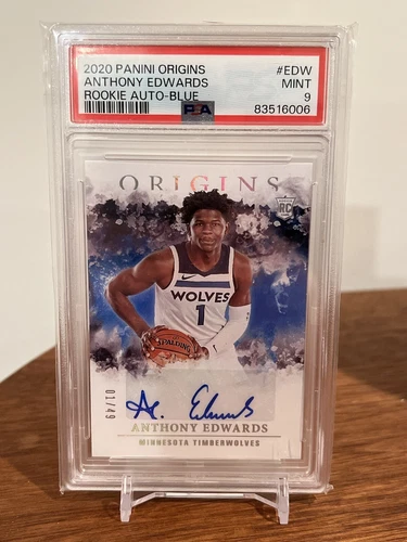 Anthony Edwards Origins BLUE Rookie Auto 1/49 - Jersey # And Blue Color Match