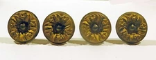 Lot of 4 Antique Brass Victorian Tie Backs - Hold Backs for Drapery, Circa 1850