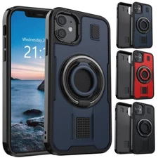 For Apple iPhone 12/12 Pro/12 Pro Max Shockproof Thin Slim Ring Stand Case Cover