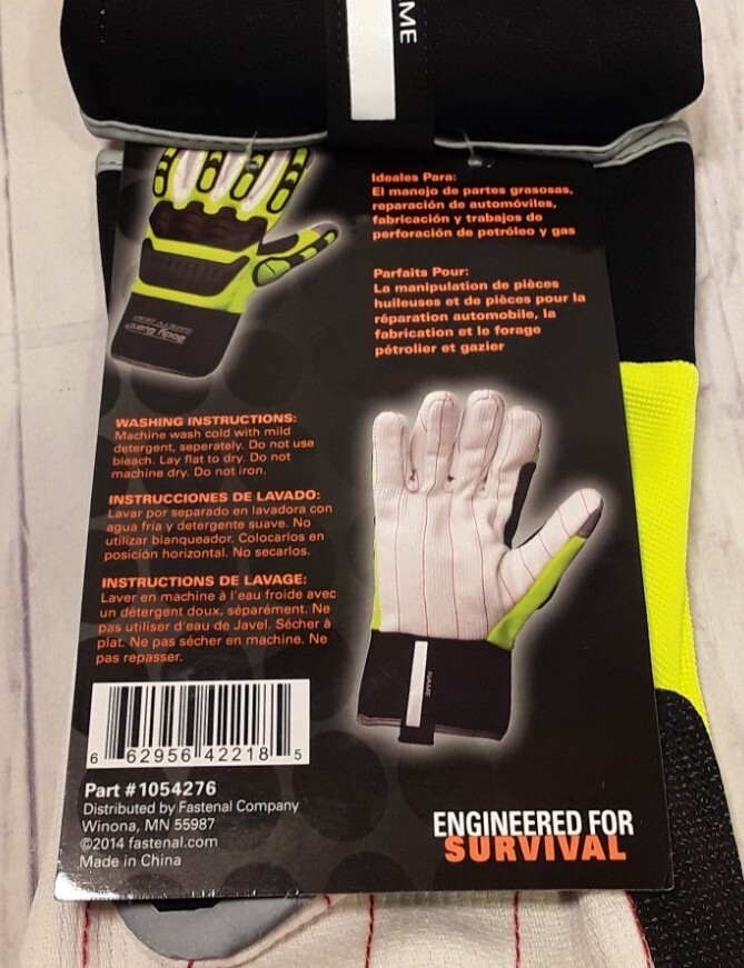 BODY GUARD SAFETY GEAR IMPACT OIL & GAS GLOVES XL 1054276 HEAVY