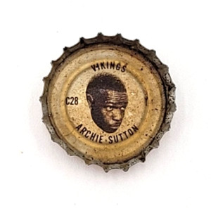 1960s Coca Cola Archie Sutton C28 NFL Bottle Cap Coke Minnesota Vikings