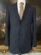 Joseph Jos A Bank 40R Dark Blue Black Gingham Tweed 100 Wool 2Btn Blazer Jacket