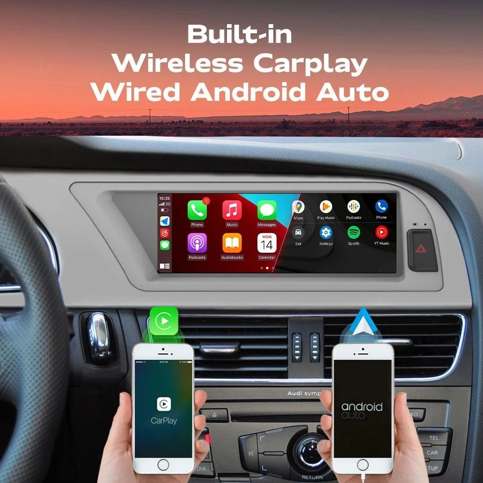 8.8" 128GB Android 14 Autoradio CarPlay GPS Navi für Audi A4 A5 B8 S4 2013-2016 - Bild 4 von 4