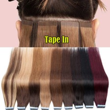 8A Straight Tape In Russian Remy Human Hair Extensions Real Thick Skin Weft 100g