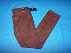 Size 29x34 Mens Murano Evan Extra Slim Fit Pants (Brown Paisley Print)