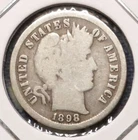1898 BARBER DIME -- Nice Good (G)
