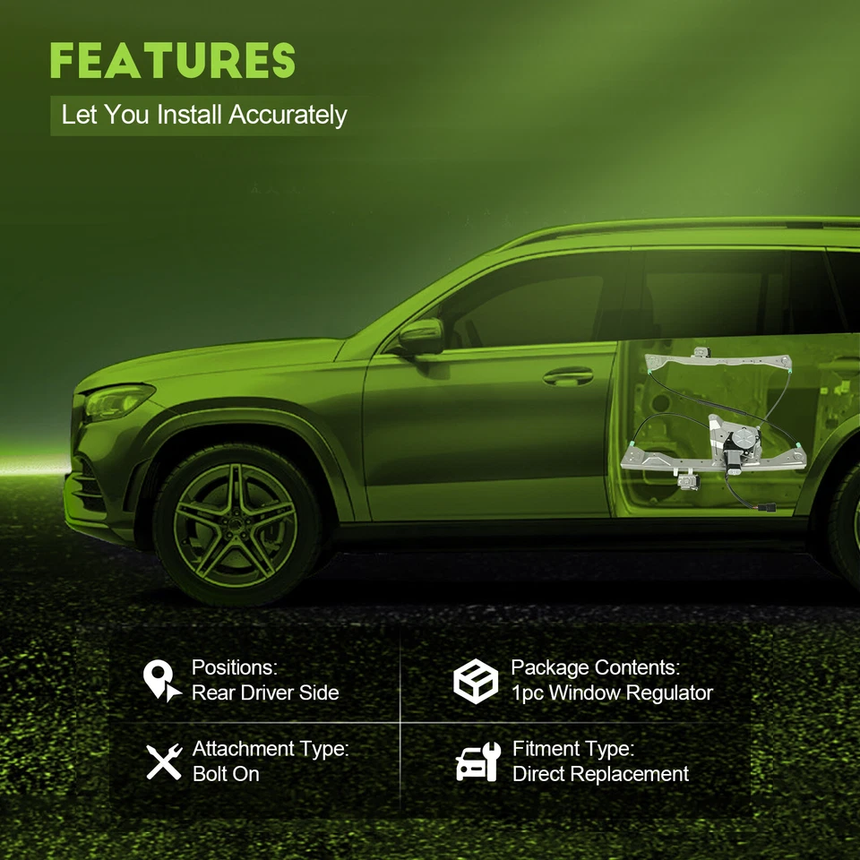 Regulador de janela de energia traseira esquerda com motor para Buick Rendezvous 2007-02 - Imagem 2 de 4