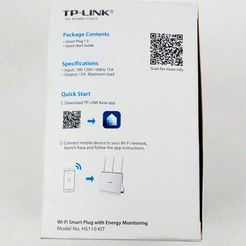 TP-LINK HS110 Enchufe Inteligente Wi-Fi (2 PACK) Monitoreo de Energía - Nuevo (Caja Abierta) - Imagen 5 de 6