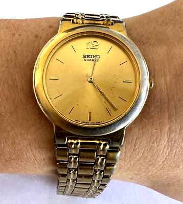 Vintage Men's Watch Seiko V701 1T79 Quartz Yellow Tone Runs | eBay