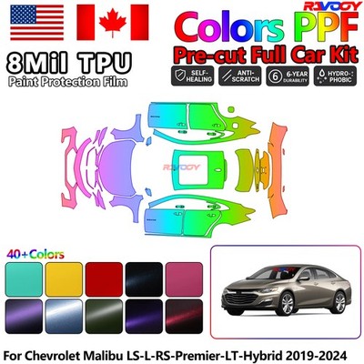 Color Precut PPF Paint Protection Film For Chevrolet Malibu LS-L 2019-2024