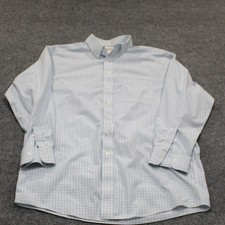 Roundtree Yorke Gold Label Men's Plaid Non Iron EZ Wash Cotton Shirt S 16 34