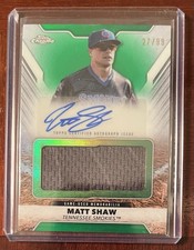 2025 Topps Pro Debut Matt Shaw PDJAR-MS Jumbo Relic Auto Green /99 Cubs