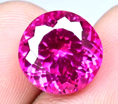 Flawless Natural Mogok Pink Ruby Round Rare Shape 10.75 Ct Certified Gemstone
