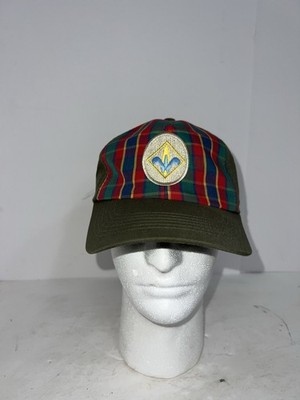 Boy Scouts Hat Webelos Cap Olive Plaid  Adjustable snap back M/L