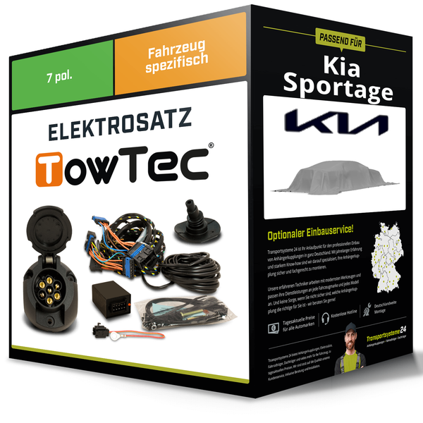 Elektrosatz 7-Pol Spezifisch FüR Kia Sportage 06.2025-Jetzt Neu Towtec-image