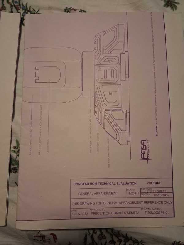 1991 FASA Battletech Omni Mech Blueprints No 1661 4 Prints NO BOX
