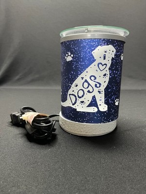 I HEART DOGS - Full Size Wax Warmer - Blue - Paw Prints