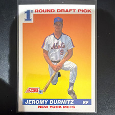 SCORE 1991 Score Jeromy Burnitz New York Mets #380 Rookie Draft Pick MLB Card. rookie card picture