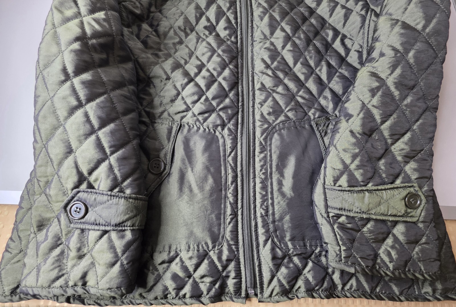 Jane Ashley Light Jacket Hunter Green Quilted Zip… - image 8