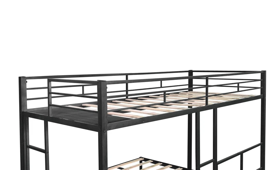 Трехъярусная двухъярусная кровать/прочный металлический каркас/защита от шума/без скрипа/деревянные рейки/нет - Изображение 4 из 4