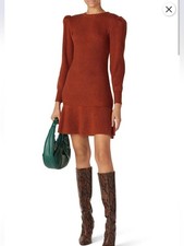 Love, Whit Rust Orange Ruffle Sweater Dress Size XS