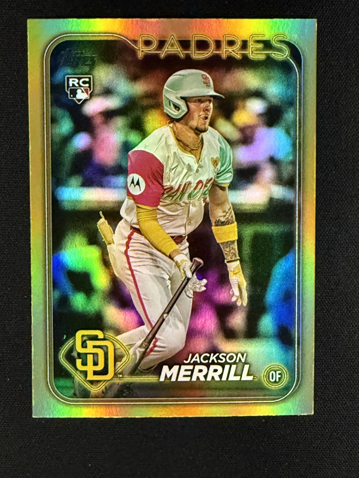 2024 Topps Update Series - Jackson Merrill #US210 Gold Rainbow Foil (RC)