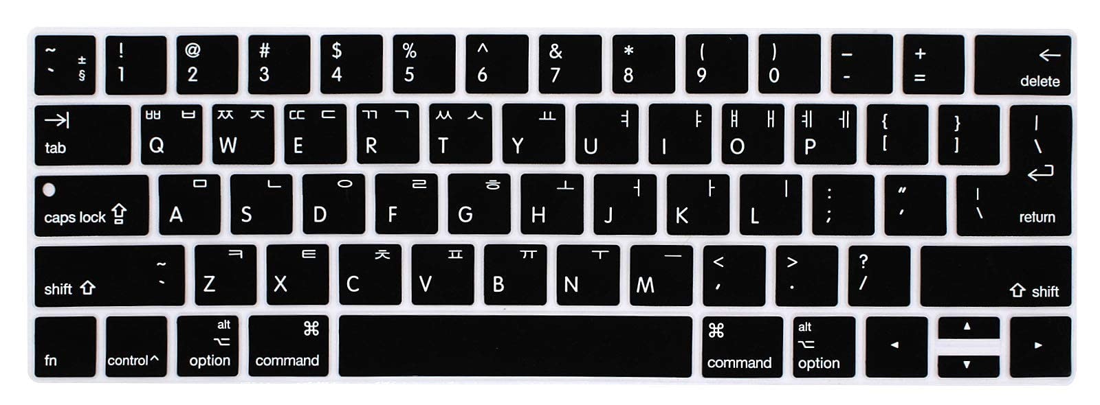 Korean Keyboard Cover for MacBook Pro 13/15 Inch Touch Bar 2
