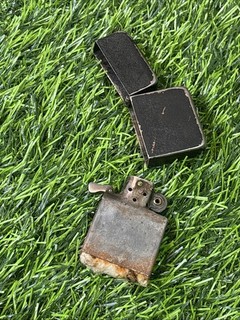 Vintage 1940’s WW2 1942 1945 Black Crackel Zippo 14 Hole 3 Barrel