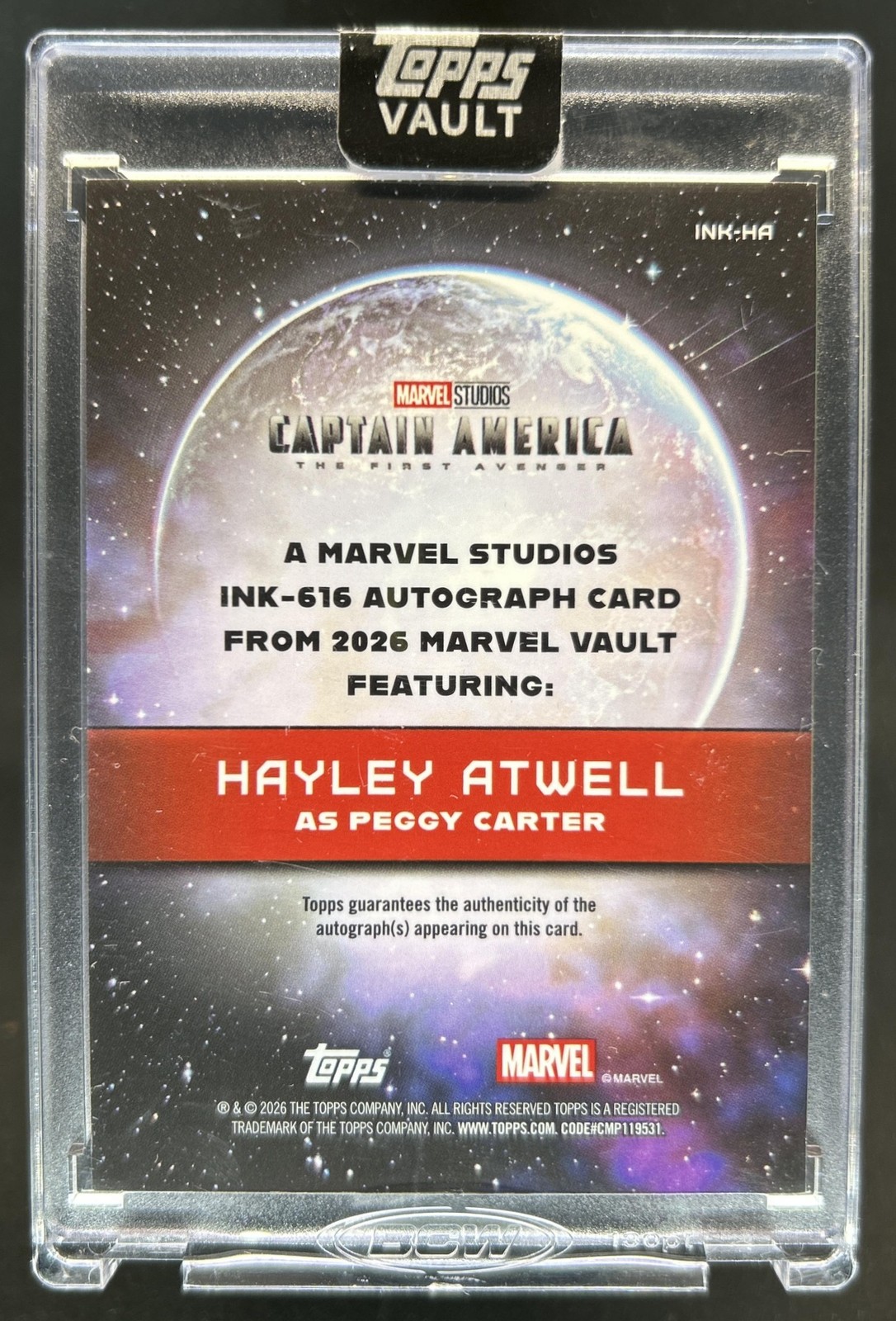 2026 Topps Marvel Vault Hayley Atwell as Peggy Carter Ink-616 Auto ...
