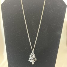 Sterling Silver Christmas Tree Pendant Necklace