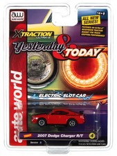 SC384A4 Auto World Xtraction 2007 Dodge Charger SRT8 Red HO Scale Slot Car
