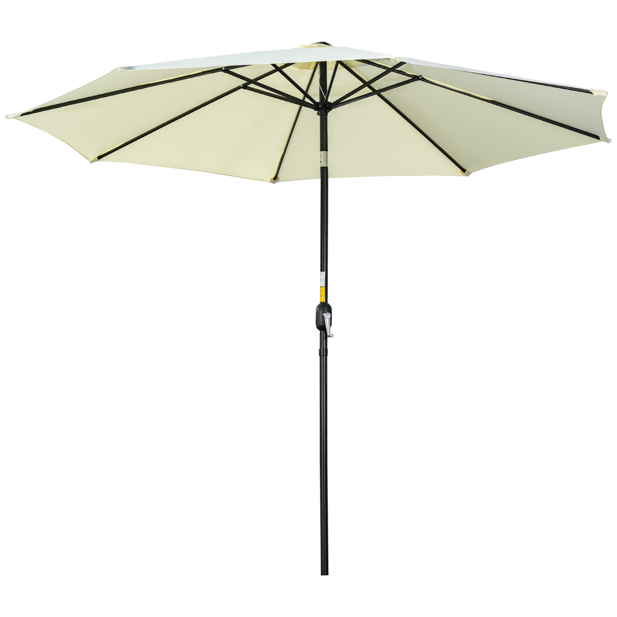 Outsunny 3(m) Patio Umbrella Outdoor Sunshade Canopy with Tilt & Crank Beige