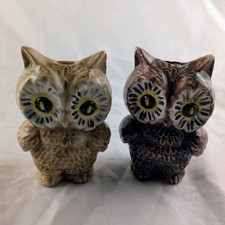 Vintage Ceramic Macram  Figurine Owls