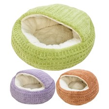 Comfortable Soft Cat Bed Cave Hooded Pet Bed for Dogs Cats Self Warming