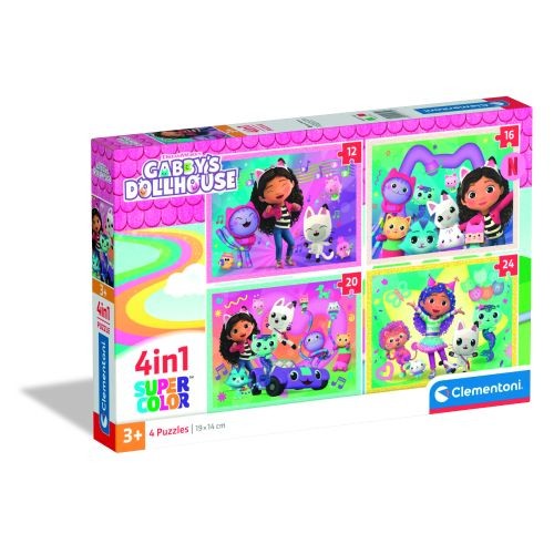 Clementoni CLM21752  Puzzle da 4 in 1 - Gabby's Dollhouse