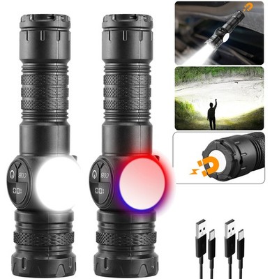 2 Pack 990000lm Super Bright LED Flashlight Rechargeable COB Magnetic Work Light