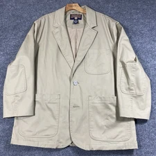 Duluth Trading Jacket Mens Sz XL Beige Blazer  9 Pocket Fire Hose Presentation