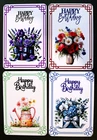 Beautiful DIE CUT CARD TOPPERS Card Front Toppers Birthday Flowers Hydrangea