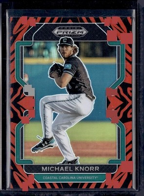 2022 Panini Prizm Draft Picks #PDP103 Michael Knorr Tiger Stripes #/99