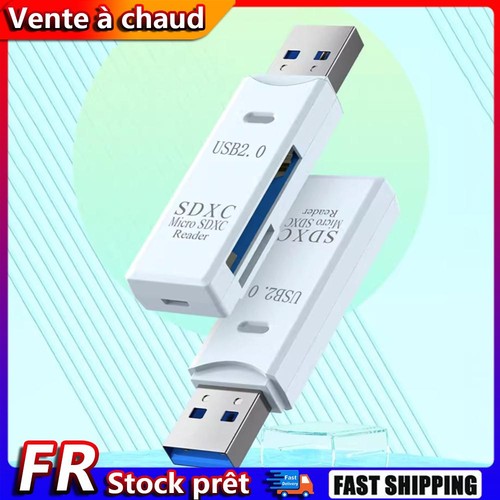 Lecteur de carte USB 2.0 2 en 1, lecteur de carte mémoire USB vers SD TF pour or