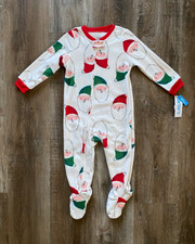 CARTER'S nwt Santa Claus Fleece Holiday Footed Pajamas Infant 24 Months NEW 24M 