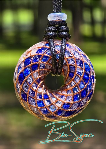 Ciondolo Energia Vortice Toroide Rapporto Dorato "Saggezza Lunare", Rodin Coil Lapislazzuli 852Hz