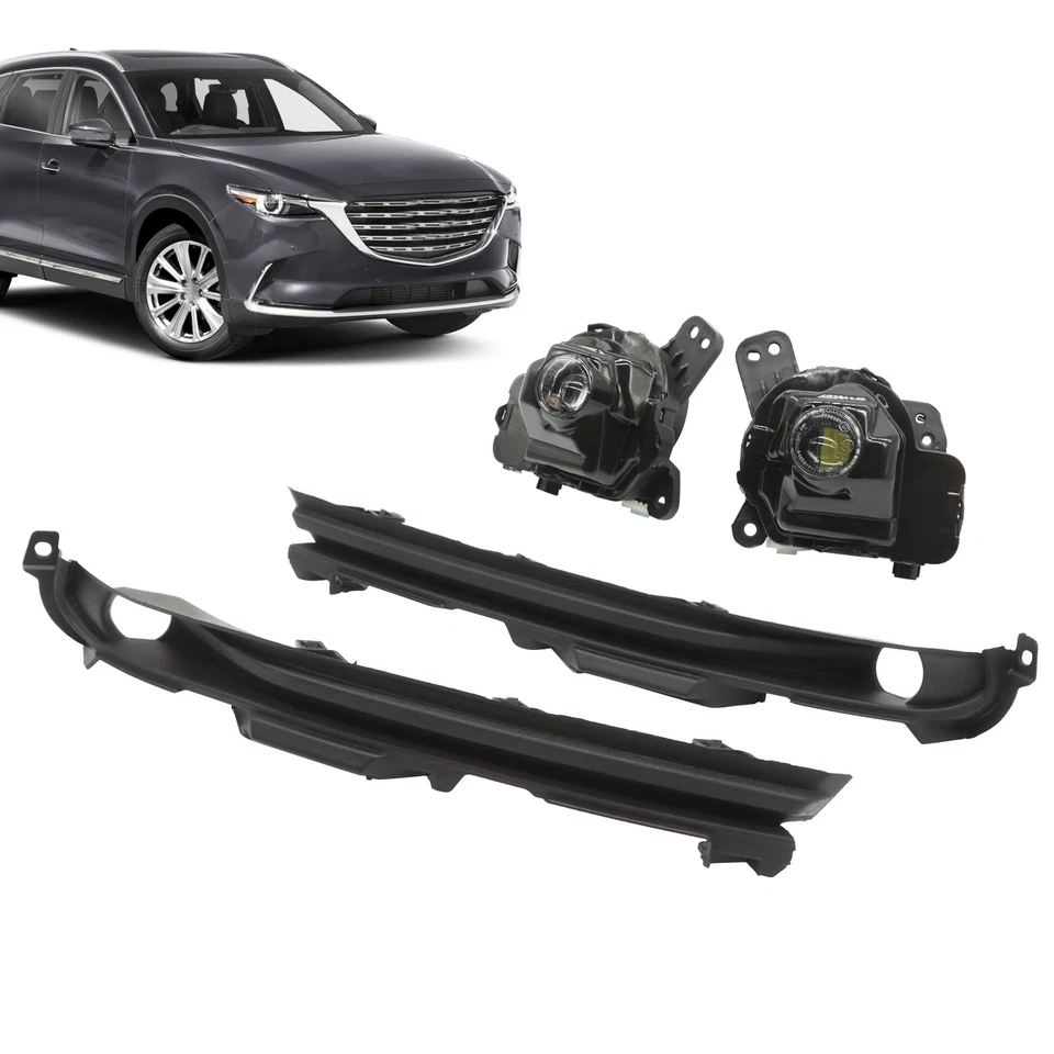 Par de luzes de neblina de LED com tampa de moldura para Mazda CX-9 2016-17-2023 RH+LH - Imagem 3 de 4