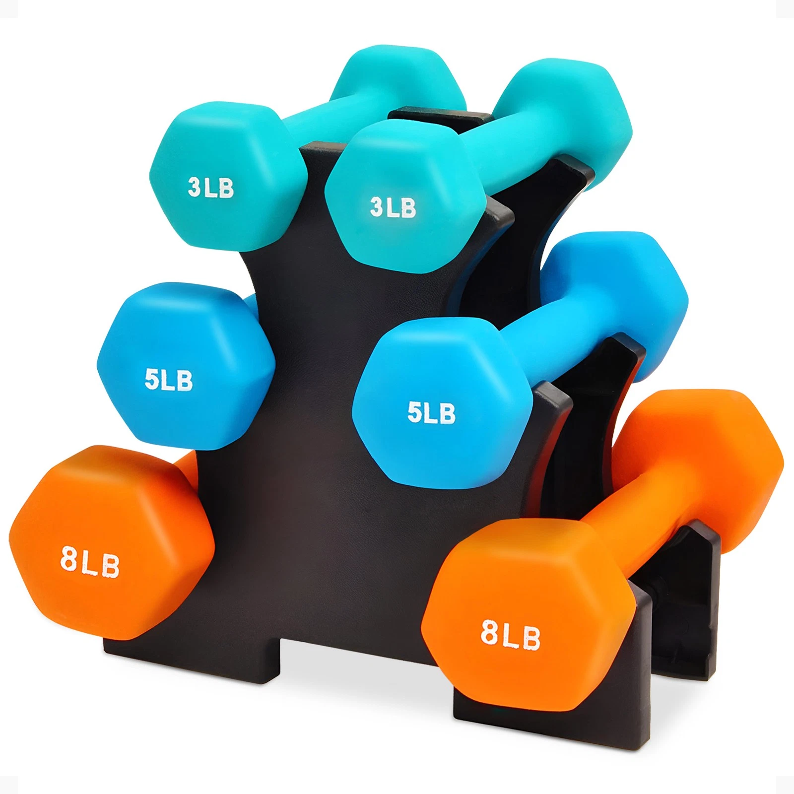 BalanceFrom Fitness 3, 5, & 8Lb Neoprene Coated Dumbbell Set w/Stand(For Parts)