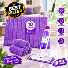 10 Pack Reusable Mop Pads for Swiffer PowerMop Microfiber Washable Refill Pads