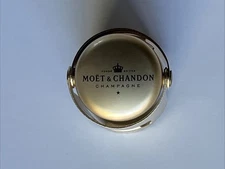 Vintage Moet & Chandon Gold Tone Brushed Metal Champagne Bottle Stopper